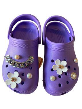 Crocs Kids Classic Clog In Galaxy Purple – Size 4 New With Tags